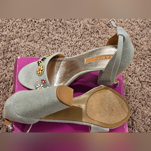 Denim Chunky Heels - Picture 3 of 3